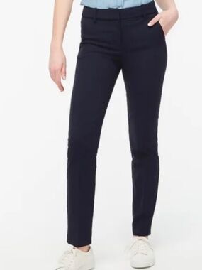 J.Crew Full Length Ruby Pants Size 14 Navy Stretch Twill Cotton Career Workwear